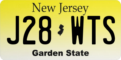 NJ license plate J28WTS