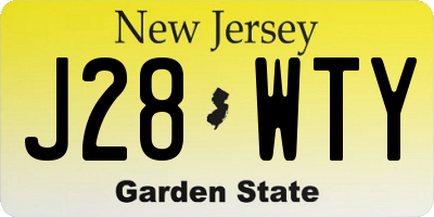 NJ license plate J28WTY