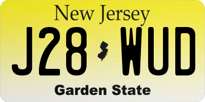 NJ license plate J28WUD