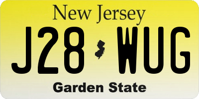 NJ license plate J28WUG