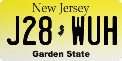 NJ license plate J28WUH