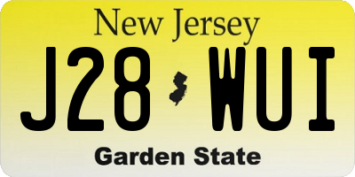NJ license plate J28WUI