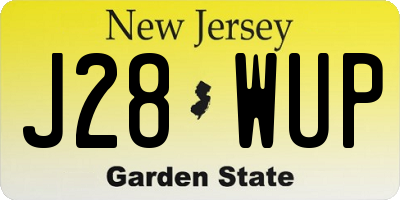 NJ license plate J28WUP
