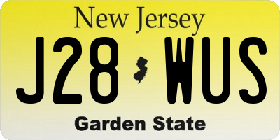 NJ license plate J28WUS