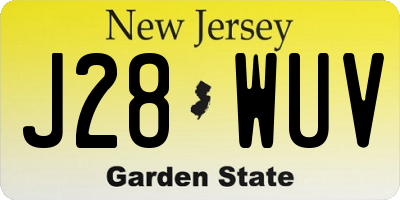 NJ license plate J28WUV