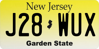 NJ license plate J28WUX