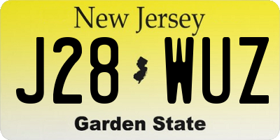 NJ license plate J28WUZ