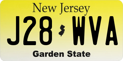 NJ license plate J28WVA