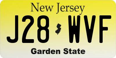 NJ license plate J28WVF