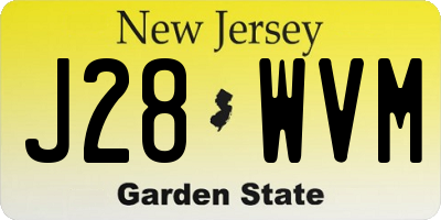 NJ license plate J28WVM