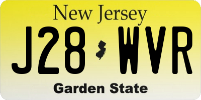 NJ license plate J28WVR