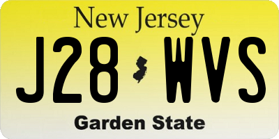 NJ license plate J28WVS