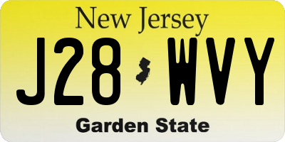 NJ license plate J28WVY