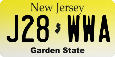 NJ license plate J28WWA