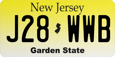 NJ license plate J28WWB