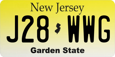 NJ license plate J28WWG