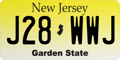 NJ license plate J28WWJ