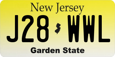 NJ license plate J28WWL