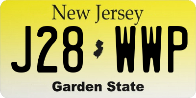 NJ license plate J28WWP