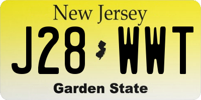 NJ license plate J28WWT