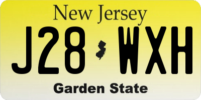 NJ license plate J28WXH