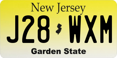 NJ license plate J28WXM