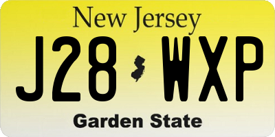 NJ license plate J28WXP