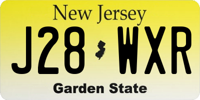 NJ license plate J28WXR