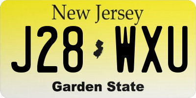 NJ license plate J28WXU