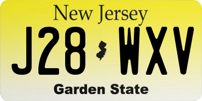 NJ license plate J28WXV