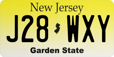 NJ license plate J28WXY