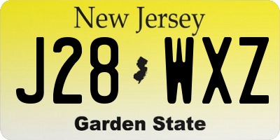 NJ license plate J28WXZ