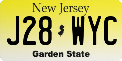 NJ license plate J28WYC