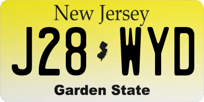 NJ license plate J28WYD