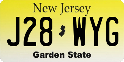 NJ license plate J28WYG