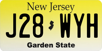 NJ license plate J28WYH