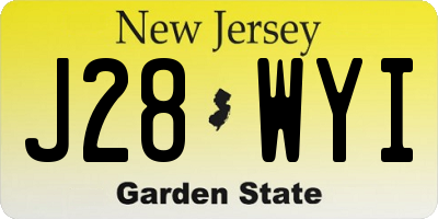 NJ license plate J28WYI