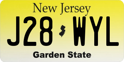 NJ license plate J28WYL