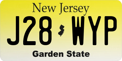 NJ license plate J28WYP