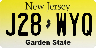 NJ license plate J28WYQ