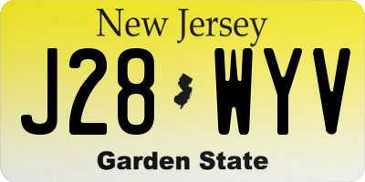 NJ license plate J28WYV
