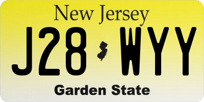 NJ license plate J28WYY