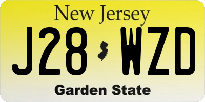 NJ license plate J28WZD
