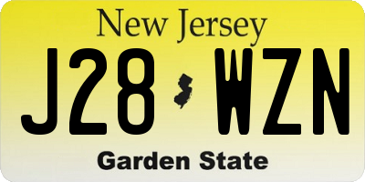 NJ license plate J28WZN