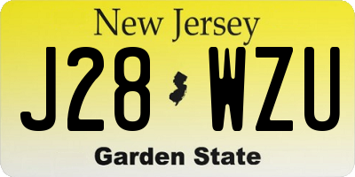 NJ license plate J28WZU