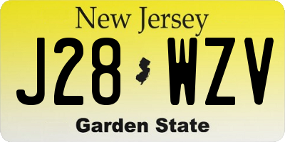 NJ license plate J28WZV