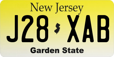 NJ license plate J28XAB