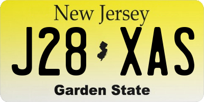 NJ license plate J28XAS