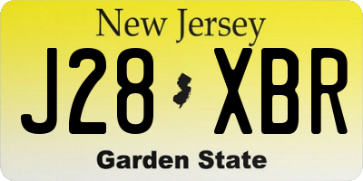 NJ license plate J28XBR