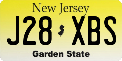 NJ license plate J28XBS